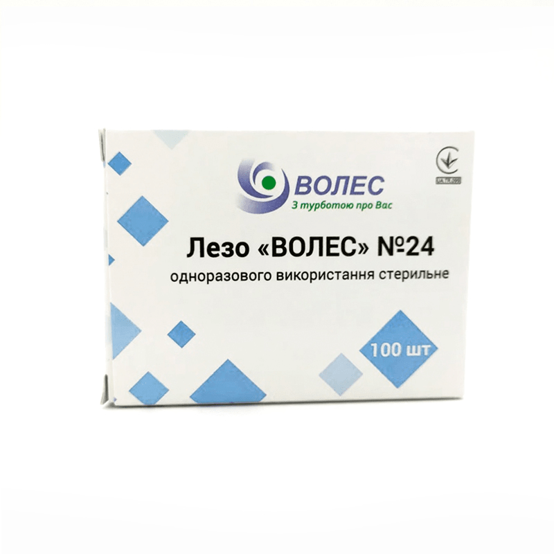 Лезо "ВОЛЕС" №24 одноразового використання стерильне, уп.100 шт
